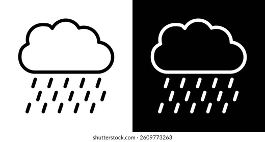 Rain icons vector set in stroke line style