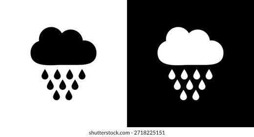 Ícones de chuva. Pixels de símbolo de ilustração de modelo de vetor perfeitos