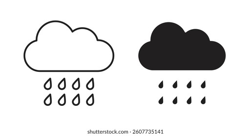 Rain icons vectors graphic designs