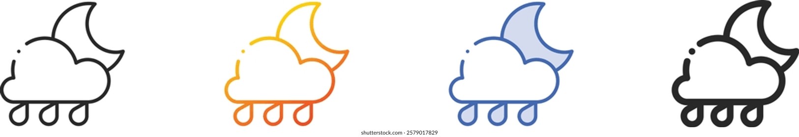 rain icon.Thin Linear, Gradient, Blue Stroke and bold Style Design Isolated On White Background