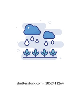 Icono vectorial de estilo de ilustración de lluvia.