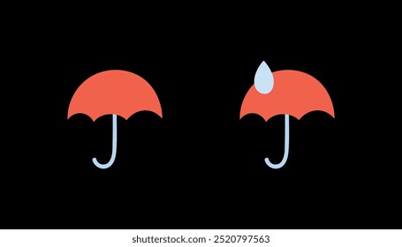 Rain illustration. Umbrella icon. Weather symbol. 