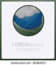 Rain illustration . vector rain label.  Background design for banner, poster, flyer, cover, brochure. Logo design.