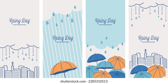 Rain image background banner set