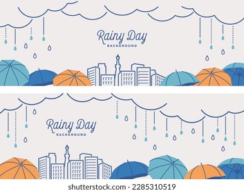 Rain image background banner set