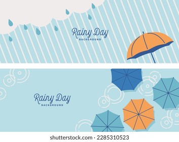 Rain image background banner set