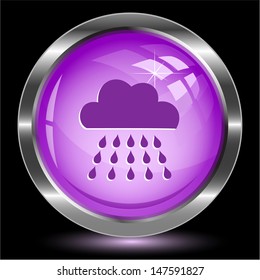 Rain. Internet button. Vector illustration.