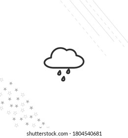Rain isolated line icon for web and mobile