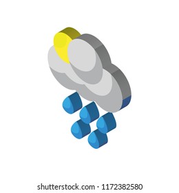 Rain isometric left top view 3D icon