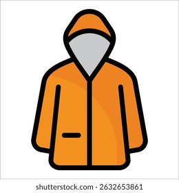 Rain Jacket Icon Element For Design