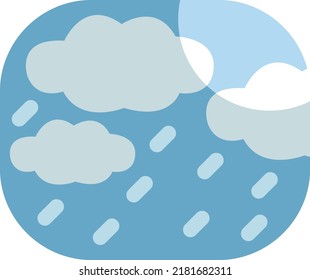 Rain landscape, illustration, vector on a white background.