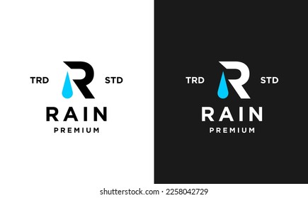 Rain Letter R Logo Icon Design Modern Logo Minimalist Template