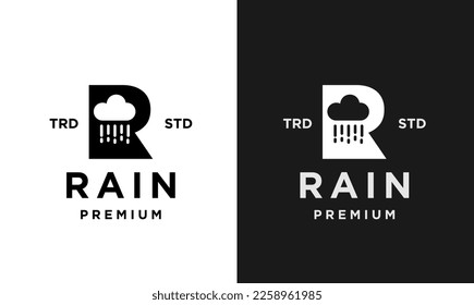 Rain Letter R Logo Icon Design Modern Logo Minimalist Template