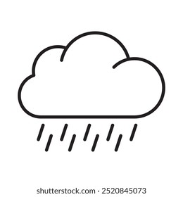 Ícone da linha de chuva. Símbolo de chuva na nuvem para design, logotipo, aplicativo, interface do usuário do seu site. Sinal de tempestade de previsão moderna.