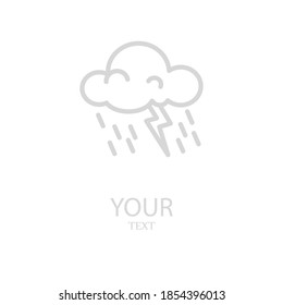 Rain line icon, outline vector illustration.