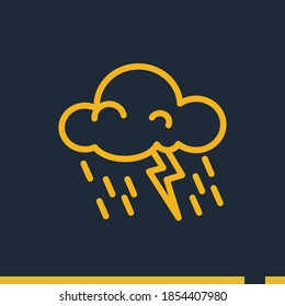 Rain line icon, outline vector illustration.