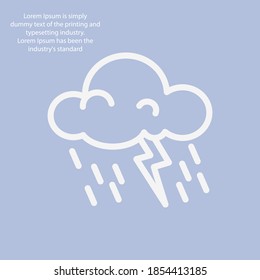 Rain line icon, outline vector illustration.