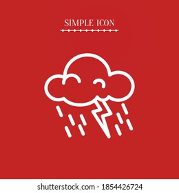 Rain line icon, outline vector illustration.