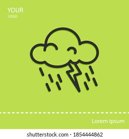 Rain line icon, outline vector illustration.