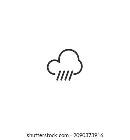 icono de línea de lluvia, símbolo de vector de contorno, icono perfecto de píxel
