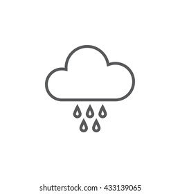 Rain line icon, outline vector logo illustration, linear forecast pictogram isolated on white