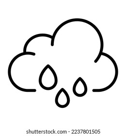 Rain line icon. Rain, precipitation, weather forecast, news, weather protection. Weather concept. Vector line icon on white background