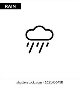 Rain line icon and solid vector sign, linear outline logo design illustration on white backround weather concept