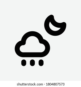 Rain Line Icon - Vector Illustration
