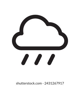 Rain line icon vektor design template and illustration with editable stroke