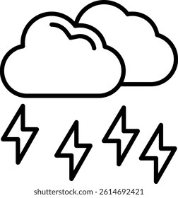 Rain Line Vector Icon Design