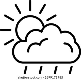 Design de ícone de vetor de Linha de Chuva