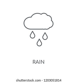 Rain linear icon. Rain concept stroke symbol design. Thin graphic elements vector illustration, outline pattern on a white background, eps 10.