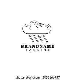 diseño del icono de la caricatura del logo de la lluvia ilustración vectorial moderna
