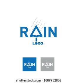 Rain Logo Design Letter Umbrella Stock Vector (Royalty Free) 1889952862 ...