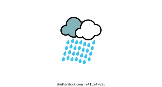 Rain logo design with modern concept| Simple rain logo| premium vector
