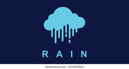 Rain logo design with modern concept| Simple rain logo| premium vector