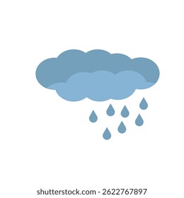 Ilustración de icono de logotipo de lluvia plana