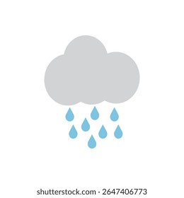 Ilustración de icono de logotipo de lluvia plana