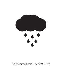 Ilustración de icono de logotipo de lluvia plana 