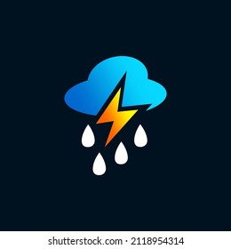 Regenlogo-Vektorgrafik mit Konzertblitz