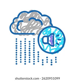 rain noise doodle icon sketch vector. rain noise sign. isolated symbol illustration