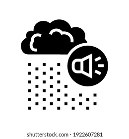 vector de icono de glifo de ruido de lluvia. señal de ruido de lluvia. símbolo de contorno aislado ilustración negra