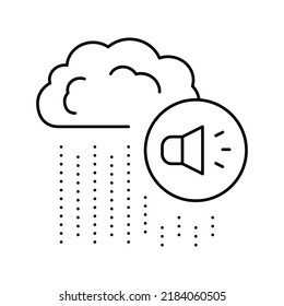 vector de icono de línea de ruido de lluvia. señal de ruido de lluvia. símbolo de contorno aislado ilustración negra