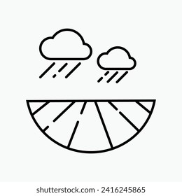rain on agricultural fields vector nature line solid icon logo art landscapes. illustration design hand draw web 