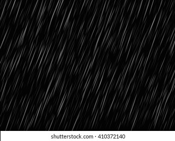 Rain on black background. Vector texture