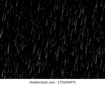 Rain on black. Vector rain texture. Abstract vector background