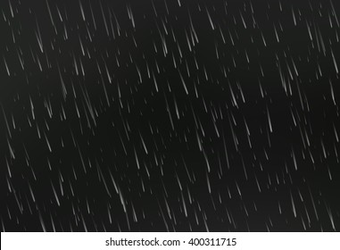 Rain on black. Vector rain texture. Abstract vector background