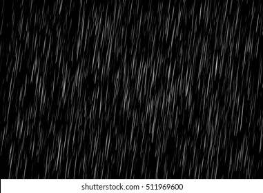 Rain On Black. Vector Rain Texture. Abstract Background