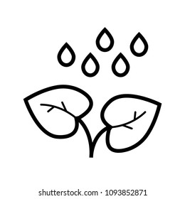 rain on a plant icon. Element of farm for mobile concept and web apps. Detailed rain on a plant icon can be used for web and mobile. Premium icon