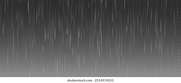 Rain on a transparent background. Storm with rain. Rainy weather. Rain and snow. Rain and hail.